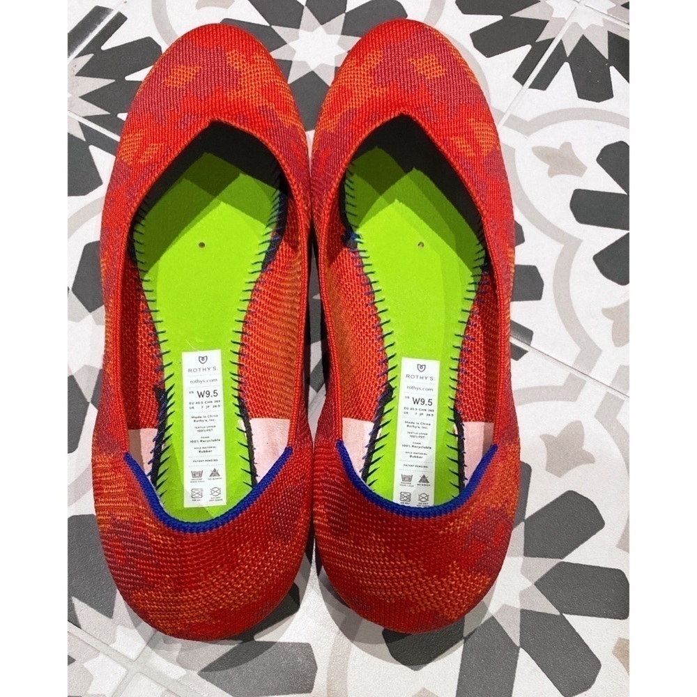 Rothy's Red Botanicamo Rounded Toe Ballet Flats - Picture 5 of 13